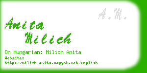 anita milich business card